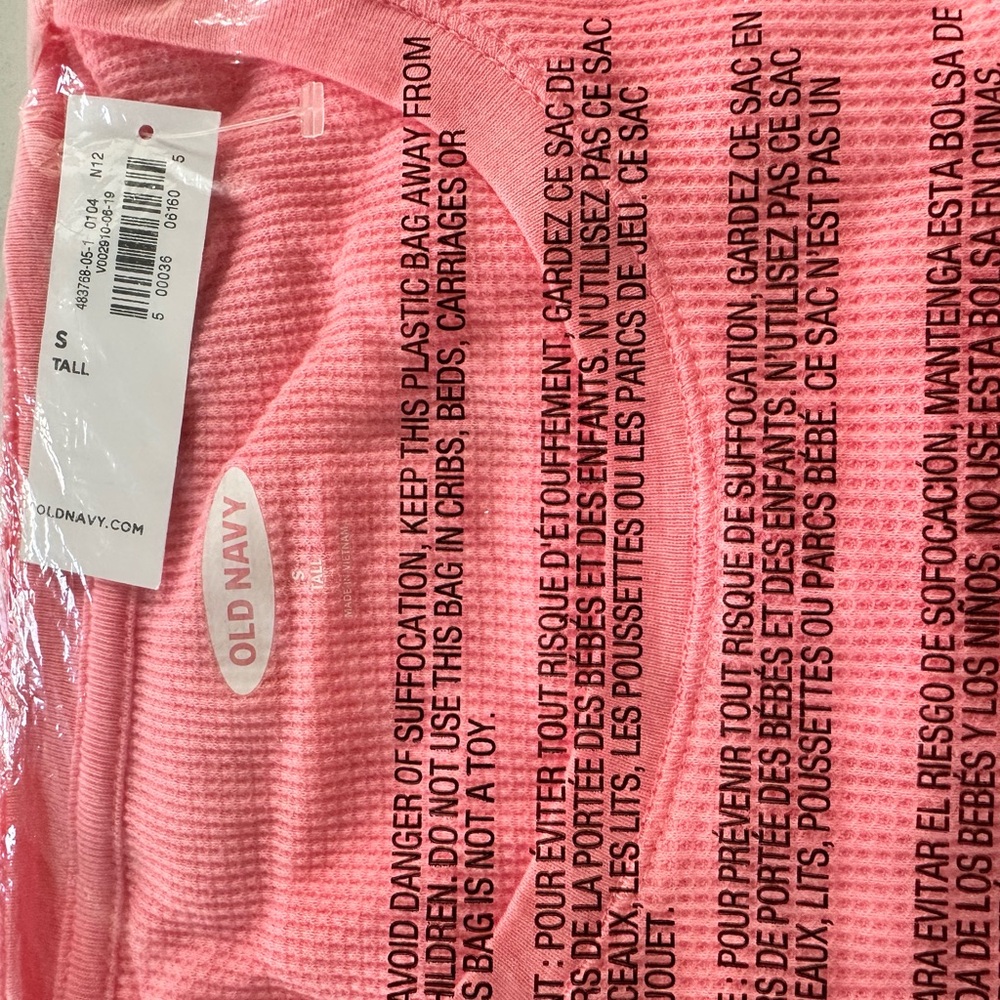 Old Navy Vibrant Pink Waffle Knit Shirt
